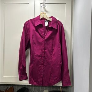 Vintage Southern Lady Magenta Long Sleeve Button-Up Shirt NOS